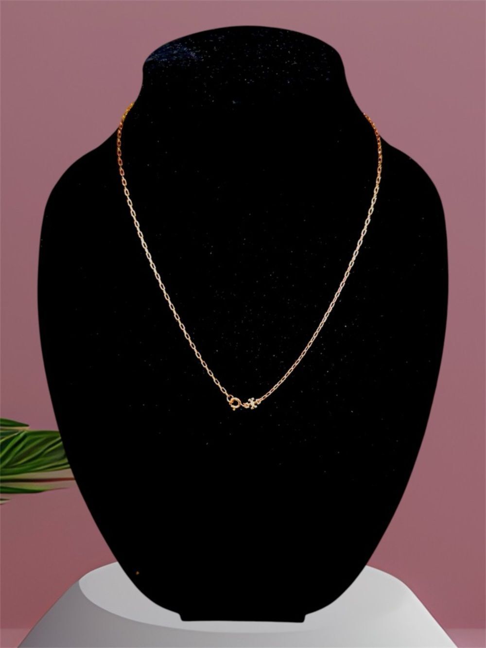TORY BURCH ROSE GOLD LOGO PENDANT NECKLACE - Picture 3 of 3